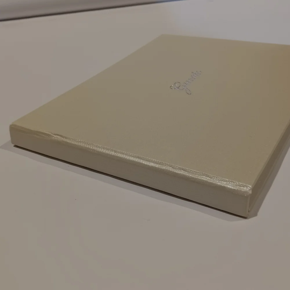Papyrus Guest Book Pearlized Reptile Embossed Finish Ivory